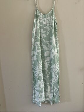 New Kiwi & Punch Floral Sage Green White Women's large maxi dress sundress